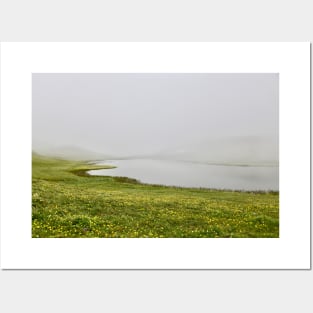 Fog & Lake & Flowers / Swiss Artwork Photography Posters and Art